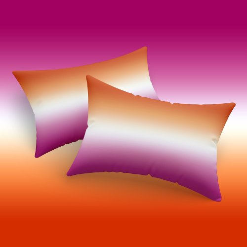 Ombre Lesbian Pride Flag Orange Pink Gradient Pillow Case