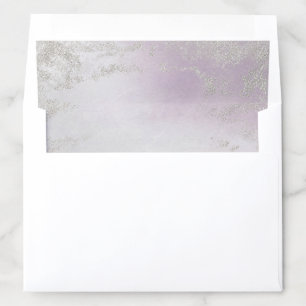 Ombre Light Purple Silver Foil Frosted Wedding Envelope Liner