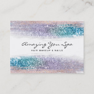*~* Ombre Luxe Gold Glam Rainbow Glitter Business Card