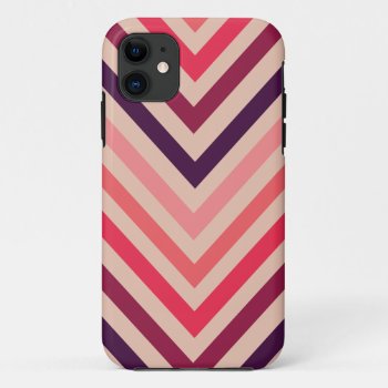 Ombre Magenta Chevron Stripes Iphone 5 Case by thespottedowl at Zazzle