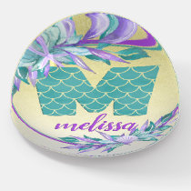 Ombre Mermaid Scales Monogram | Watercolor Floral Paperweight