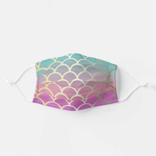 Ombre Mermaid Scales Pattern Adult Cloth Face Mask