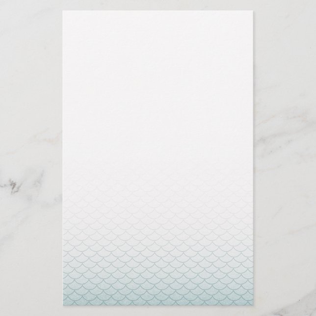 Ombre Mermaid Scales Stationery (Front)