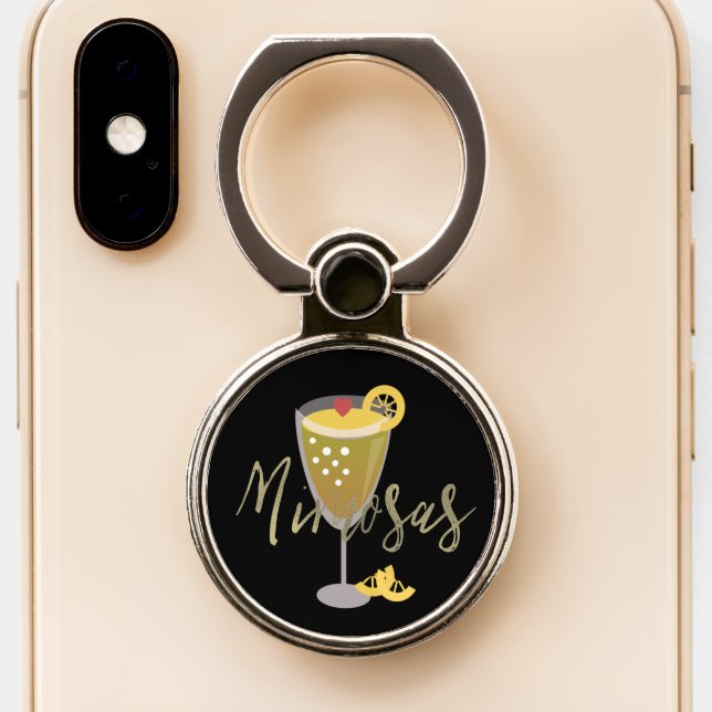 Ombre Mimosas Simulated Foil Lettering Phone Ring Stand (Close Up)