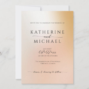 Ombre minimalist Wedding Invitation
