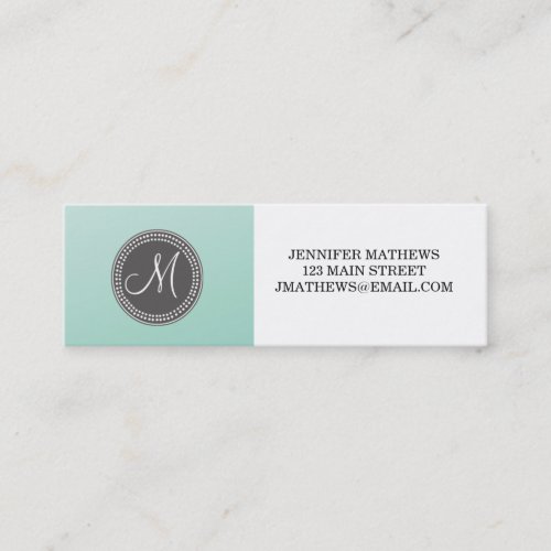 Ombre Mint Green Mini Business Card