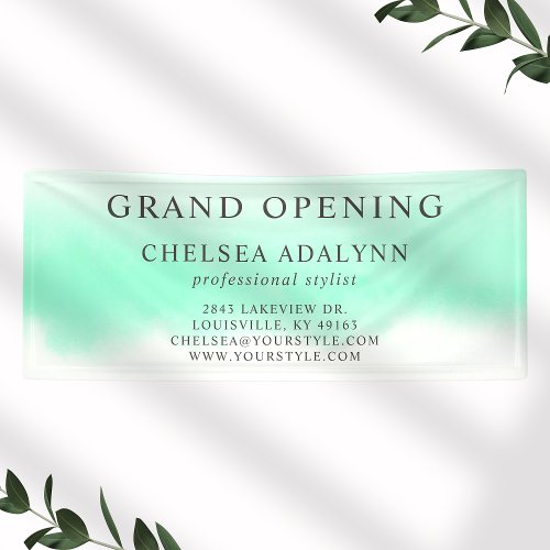 Ombre Mint Watercolor Minimalist Business Banner