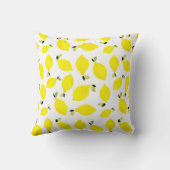 Ombre Monogram Bright Lemons Yellow Green White Throw Pillow (Back)