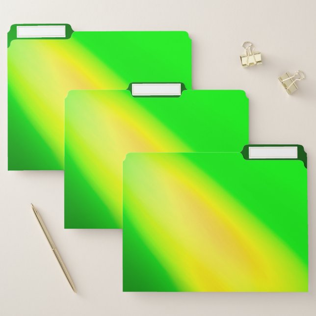 Ombre Moonlight Double Stripe yellow green  File Folder (Set)