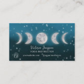 Ombre moons star Yoga instructor studio teacher Business Card (Front)