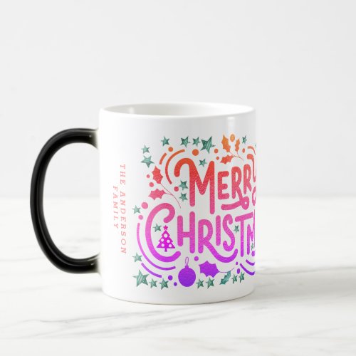 Ombre Morphing Merry Christmas Holiday Photo Magic Mug