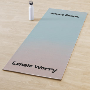 Ombre Motivational Quote Yoga Mat - Inhale Peace F