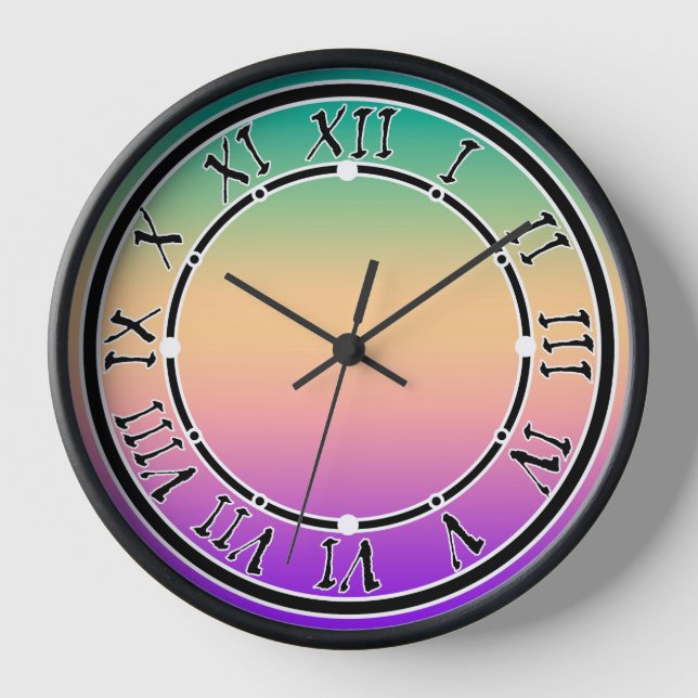 Ombre , multicolored clock (Front)