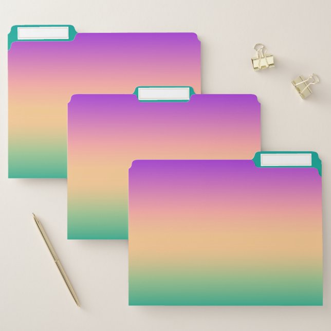Ombre , multicolored file folder (Set)