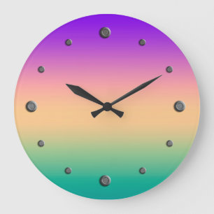 Ombre , multicolored large clock