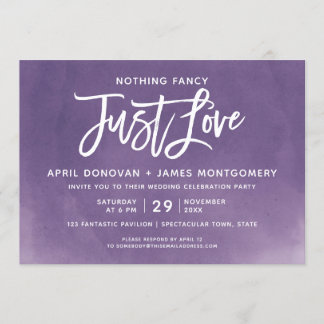 Ombre Nothing Fancy Just Love Brush Typography Invitation