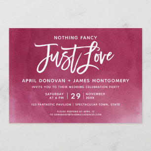 Ombre Nothing Fancy Just Love Brush Typography Invitation