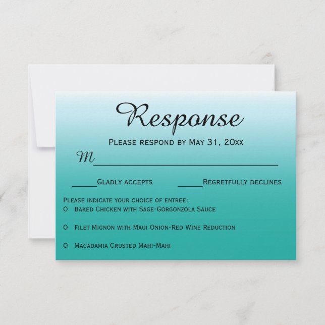 Ombre Ocean Wedding RSVP Response Cards (Front)