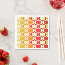 Ombre Ogee Pattern in Orange, Tangerine and Red