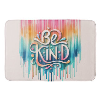Ombre Paint Drips Kindness in Vibrant Colors Bath Mat
