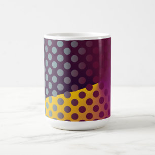 Ombre Passion Fruit Polka Dots Maroon Yellow Teal Coffee Mug