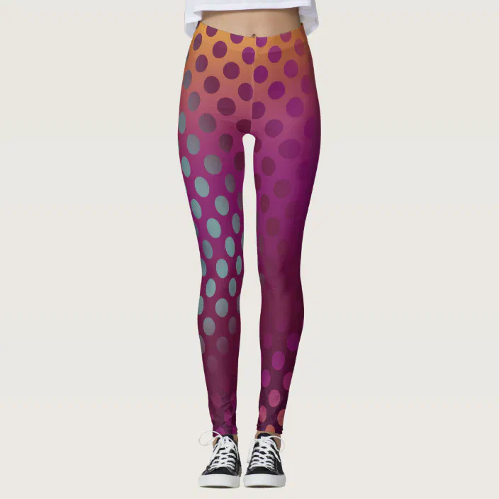 pink and purple polka dot leggings