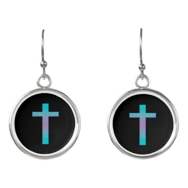 Ombre Pastel Cross Earrings (Front)