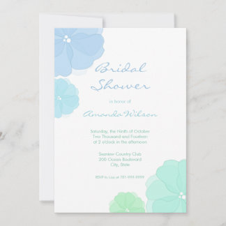 Ombre Pastel Floral Bridal Shower Invitations