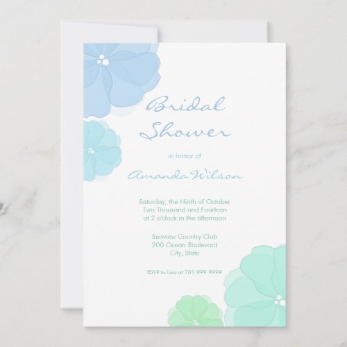 Ombre Pastel Floral Bridal Shower Invitations
