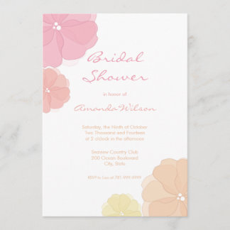 Ombre Pastel Floral Bridal Shower Invitations