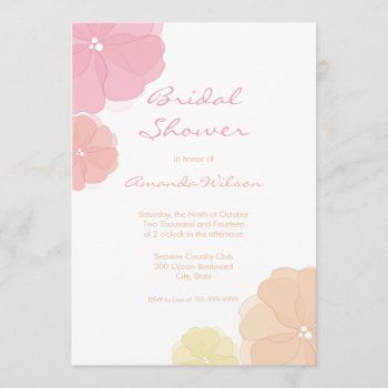 Ombre Pastel Floral Bridal Shower Invitations by PMCustomWeddings at Zazzle