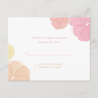 Ombre Pastel Floral Wedding RSVP Cards