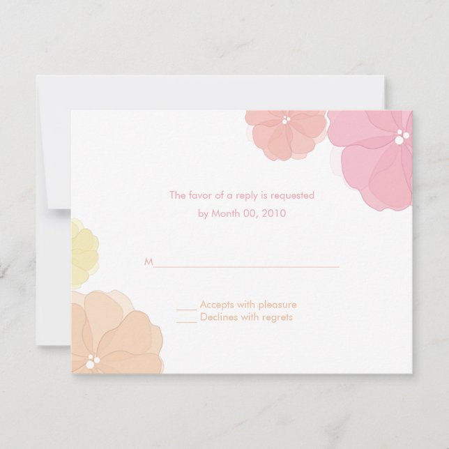 Ombre Pastel Floral Wedding RSVP Cards (Front)