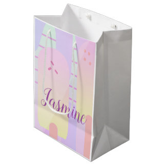 Ombre Pastel Ice Pop Stripes Medium Gift Bag