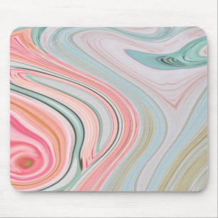 ombre pastel mint coral pink marble swirls mouse pad