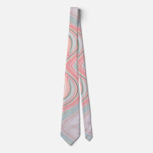ombre pastel mint coral pink marble swirls tie