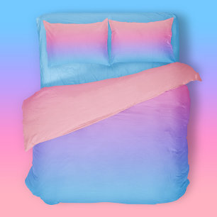 Ombre Pastel Pink Purple Blue Feminine Gradient Duvet Cover