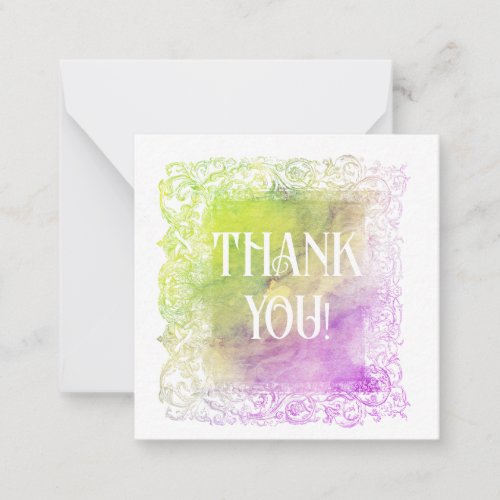   Ombre Pastel THANK YOU  AP62 Flat Note Card