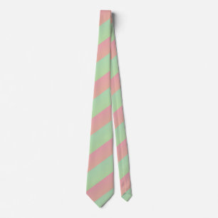 Ombre Pastel Watermelon Multi Diagonal Stripes Neck Tie