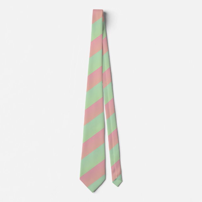 Ombre Pastel Watermelon Multi Diagonal Stripes Neck Tie (Front)