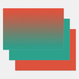 Ombre Peach to teal design Wrapping Paper Sheets
