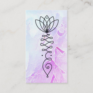 *~* Ombre Peony - Healer Massage Reiki Yoga Lotus Business Card