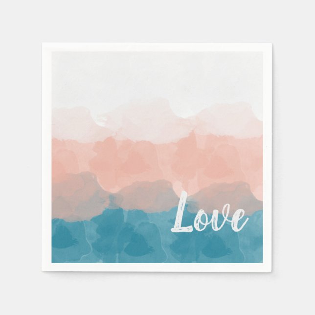 Ombre Pink and Blue Love Graceful Gradient Napkins (Front)