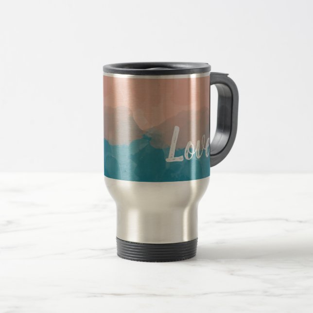 Ombre Pink and Blue Love Graceful Gradient Travel Mug (Front Right)