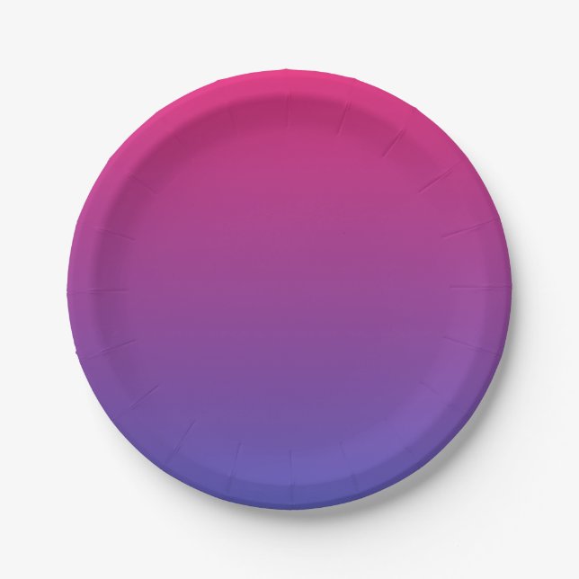 Ombre Pink and Purple Paper Plates (Front)