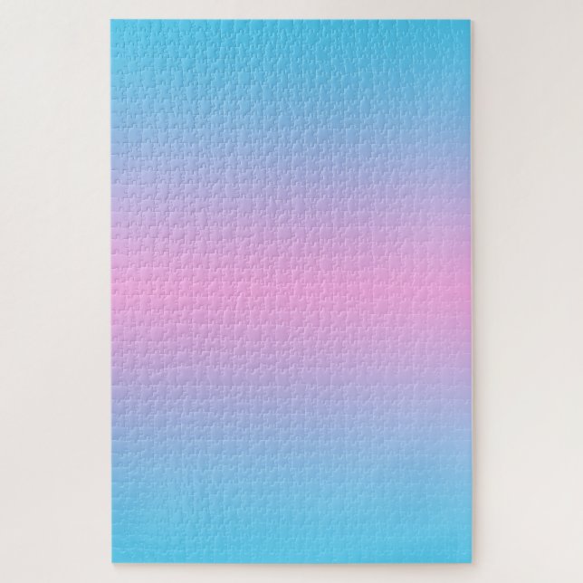 Ombre Pink and Sky Blue Gradient Jigsaw Puzzle (Vertical)