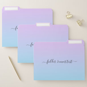 Ombré Pink and Turquoise Gradient File Folder