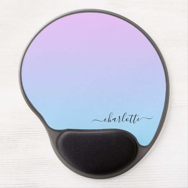 Ombré Pink and Turquoise Gradient Gel Mouse Pad (Front)