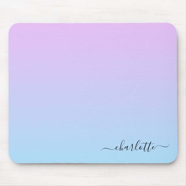 Ombré Pink and Turquoise Gradient Mouse Pad (Front)