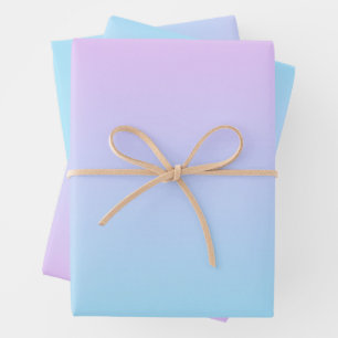 Ombré Pink and Turquoise Gradient Wrapping Paper Sheets
